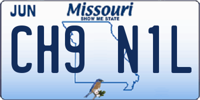 MO license plate CH9N1L
