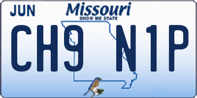 MO license plate CH9N1P