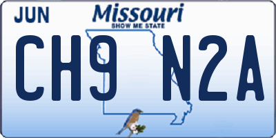 MO license plate CH9N2A
