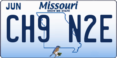 MO license plate CH9N2E