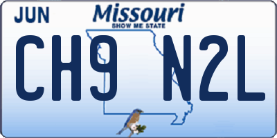 MO license plate CH9N2L