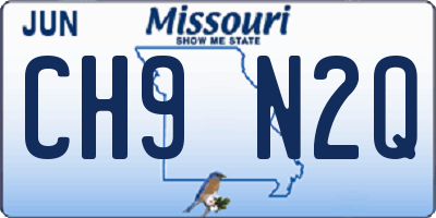 MO license plate CH9N2Q