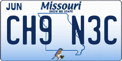 MO license plate CH9N3C