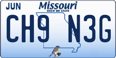 MO license plate CH9N3G