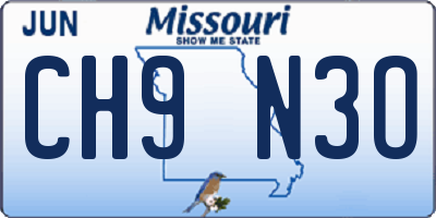 MO license plate CH9N3O