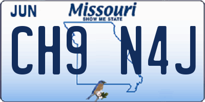 MO license plate CH9N4J