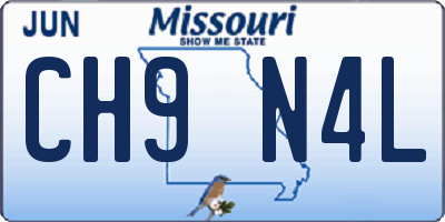 MO license plate CH9N4L