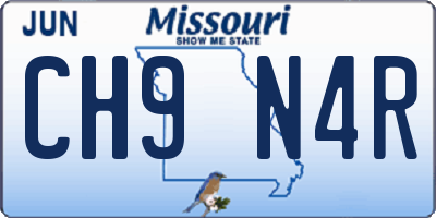 MO license plate CH9N4R