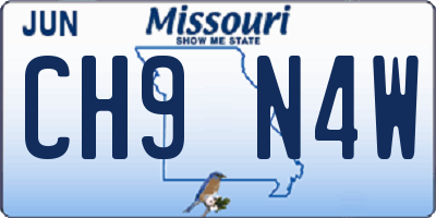 MO license plate CH9N4W