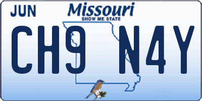 MO license plate CH9N4Y