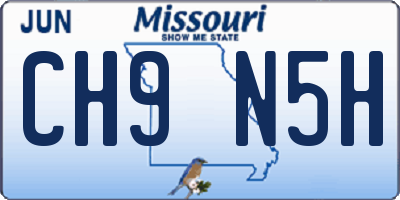 MO license plate CH9N5H