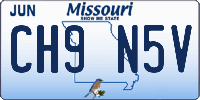 MO license plate CH9N5V