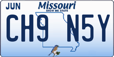 MO license plate CH9N5Y