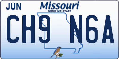 MO license plate CH9N6A