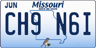 MO license plate CH9N6I