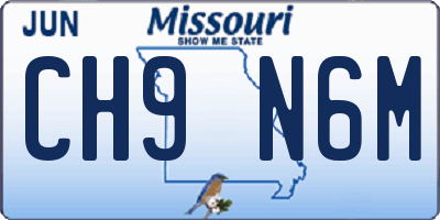 MO license plate CH9N6M