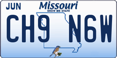 MO license plate CH9N6W