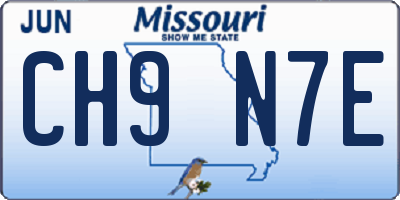 MO license plate CH9N7E