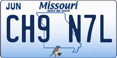 MO license plate CH9N7L