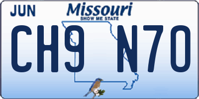 MO license plate CH9N7O