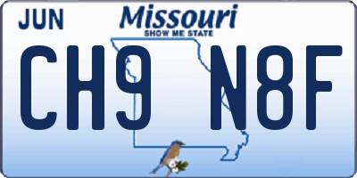 MO license plate CH9N8F