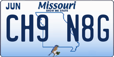 MO license plate CH9N8G