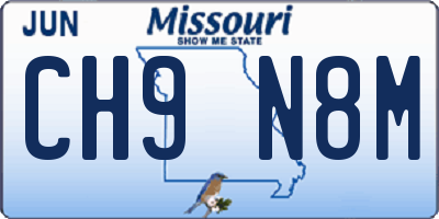MO license plate CH9N8M