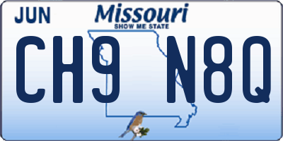 MO license plate CH9N8Q