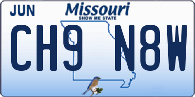 MO license plate CH9N8W