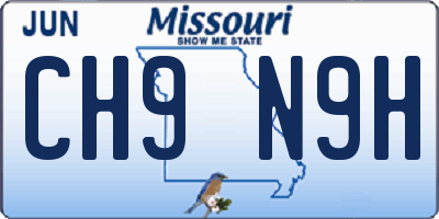 MO license plate CH9N9H