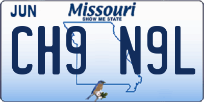 MO license plate CH9N9L