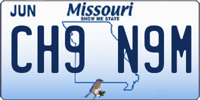 MO license plate CH9N9M