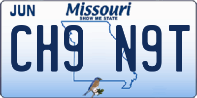 MO license plate CH9N9T