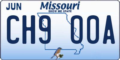 MO license plate CH9O0A