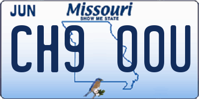 MO license plate CH9O0U