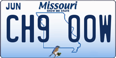 MO license plate CH9O0W
