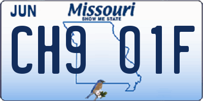 MO license plate CH9O1F