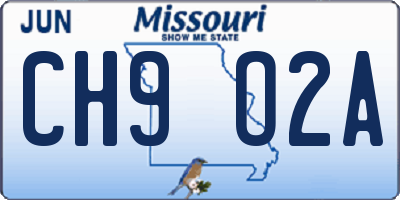 MO license plate CH9O2A