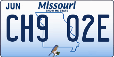 MO license plate CH9O2E