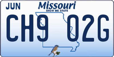 MO license plate CH9O2G