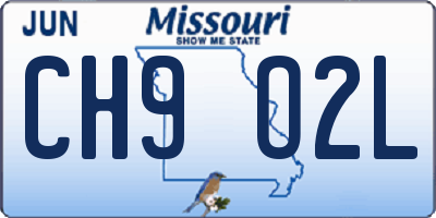MO license plate CH9O2L