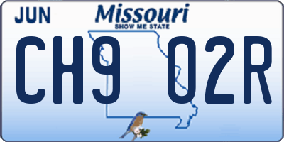 MO license plate CH9O2R