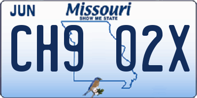MO license plate CH9O2X