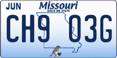 MO license plate CH9O3G