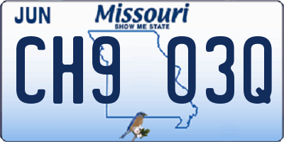 MO license plate CH9O3Q