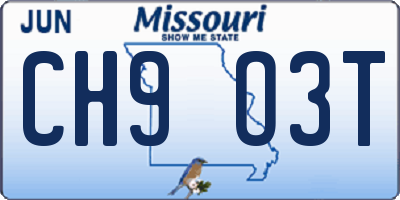 MO license plate CH9O3T