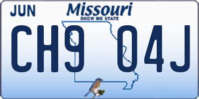 MO license plate CH9O4J
