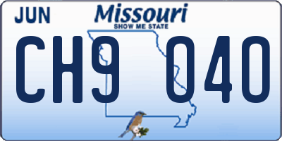 MO license plate CH9O4O