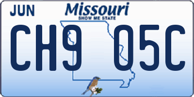 MO license plate CH9O5C