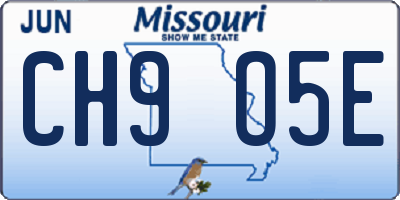 MO license plate CH9O5E